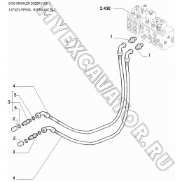 Трубопроводы/PIPING - HYDRAULIC TILT New Holland D150