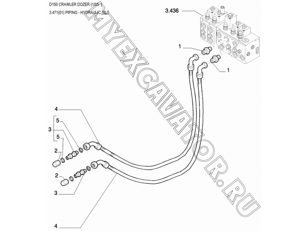Трубопроводы/PIPING - HYDRAULIC TILT New Holland D150