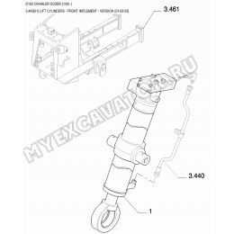 Цилиндр подъемный/LIFT CYLINDERS - FRONT IMPLEMENT - VERSION (01-02-03) New Holland D150