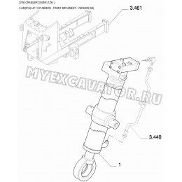 Цилиндр подъемный/LIFT CYLINDERS - FRONT IMPLEMENT - VERSION (04) New Holland D150