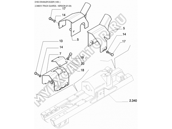 Направляющие/TRACK GUARDS - VERSION (01-04) New Holland D150