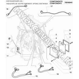 9.652(16) Детали кабины/ROPS CAB - ELECTRIC COMPONENTS - OPTIONAL CODE 784109221 New Holland D180