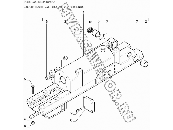 2.340(01B) Рама/TRACK FRAME - 8 ROLLERS New Holland D180 2.340(01B) Рама/TRACK FRAME - 8 ROLLERS New Holland D180