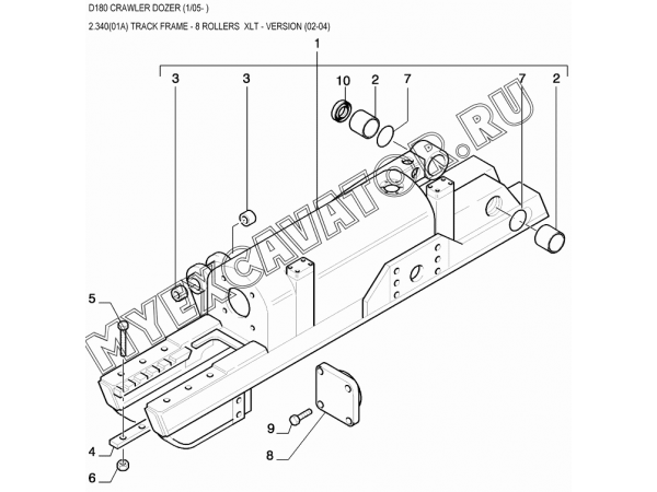 2.340(01A) Рама/TRACK FRAME - 8 ROLLERS New Holland D180 2.340(01A) Рама/TRACK FRAME - 8 ROLLERS New Holland D180