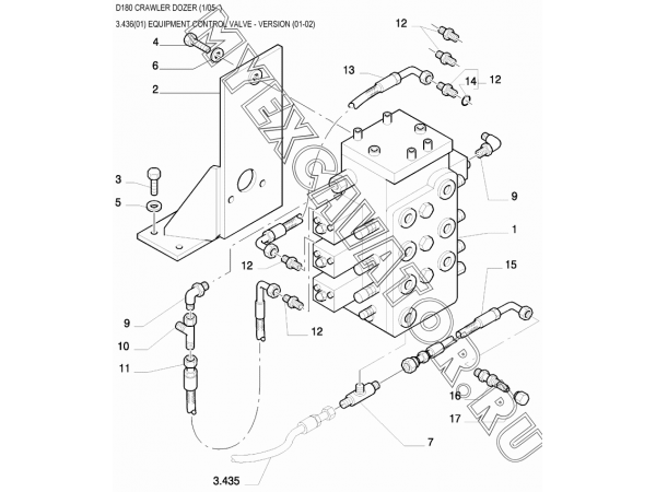 3.436(01) Клапан управляющий/EQUIPMENT CONTROL VALVE - VERSION (01-02) New Holland D180