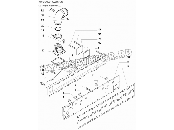 Коллектор впускной/INTAKE MANIFOLD New Holland D350