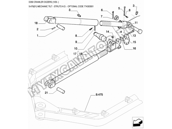 Бульдозерное оборудование/MECHANIC TILT - STRUTS H.D. - OPTIONAL CODE 774303001 New Holland D350