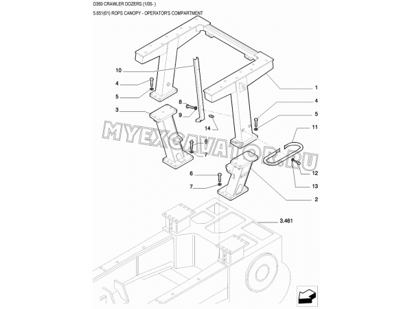 Кабина/ROPS CANOPY - OPERATOR'S COMPARTMENT New Holland D350 Кабина/ROPS CANOPY - OPERATOR'S COMPARTMENT New Holland D350