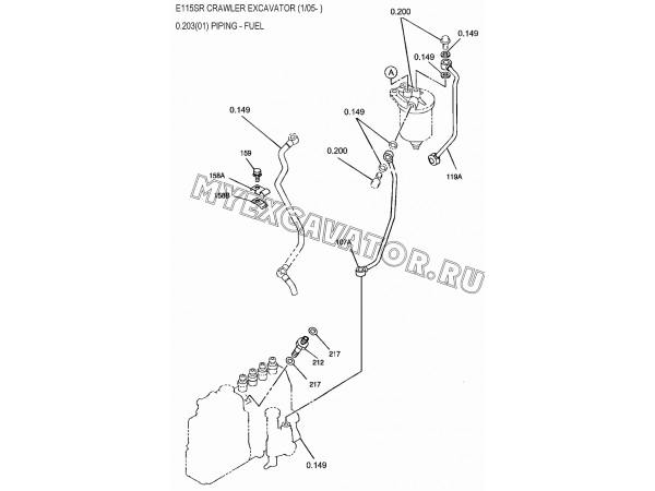 0.203(01) Топливные трубопроводы/PIPING - FUEL New Holland E115SR