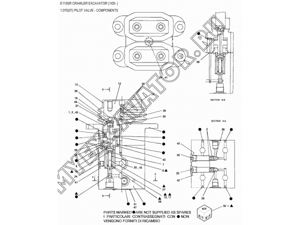 1.070(07) Клапан управляющий/PILOT VALVE - COMPONENTS New Holland E115SR