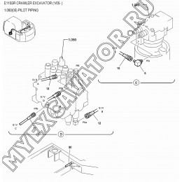 1.080(05) Трубопроводы управления/PILOT PIPING New Holland E115SR