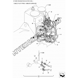 1.084(01) Трубопроводы управления/PILOT PIPING - NIBBLER &amp; BREAKER New Holland E115SR