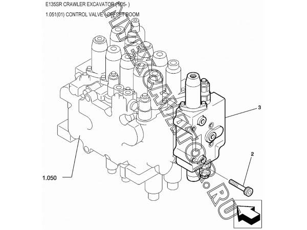 Гидрораспределитель/CONTROL VALVE - OFFSET BOOM New Holland E135SR