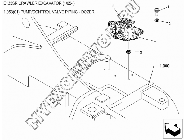 Гидросистема/PUMP/CONTROL VALVE PIPING - DOZER New Holland E135SR