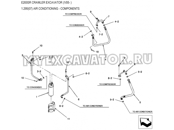 1.295(07) Кондиционер/AIR CONDITIONING - COMPONENTS New Holland E200SR