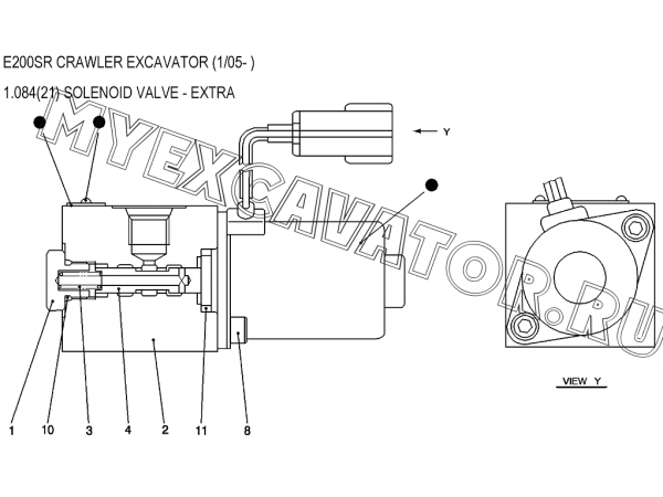 1.084(21) Соленоидный клапан/SOLENOID VALVE - EXTRA New Holland E200SR