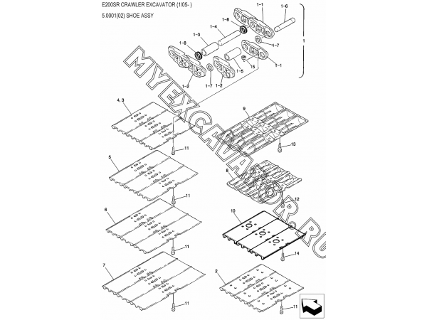 5.0001(02) Башмак/SHOE ASSY New Holland E200SR
