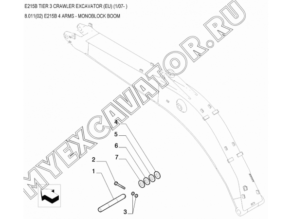 Стрела моноблочная/E215B 4 ARMS - MONOBLOCK BOOM New Holland E215