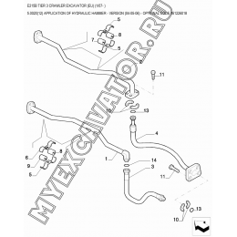 Гидросистема для гидромолота/APPLICATION OF HYDRAULIC HAMMER - VERSION (04-05-06) - OPTIONAL CODE 461226018 New Holland E215