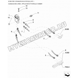 Гидросистема для гидромолота/E215B 4 ARMS - APPLICATION OF HYDRAULIC HAMMER New Holland E215
