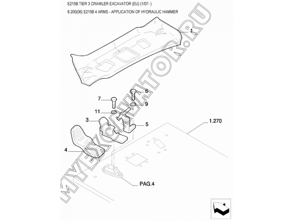 Гидросистема для гидромолота/E215B 4 ARMS - APPLICATION OF HYDRAULIC HAMMER New Holland E215