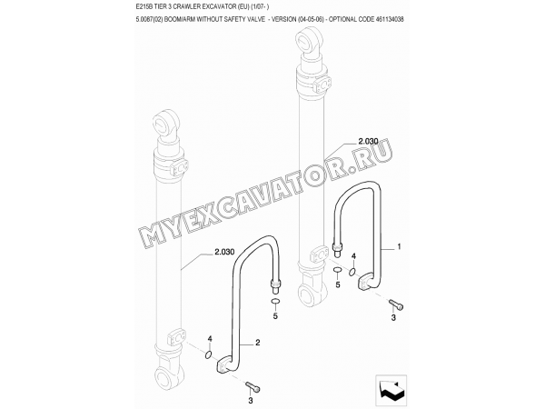 Гидросистема/BOOM/ARM WITHOUT SAFETY VALVE New Holland E215