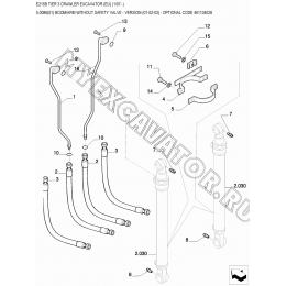 Гидросистема/BOOM/ARM WITHOUT SAFETY VALVE - VERSION (01-02-03) - OPTIONAL CODE 461134028 New Holland E215
