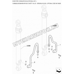 Гидросистема/BOOM/ARM WITHOUT SAFETY VALVE - VERSION (01-02-03) - OPTIONAL CODE 461134028 New Holland E215