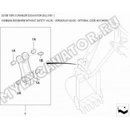 Гидросистема/BOOM/ARM WITHOUT SAFETY VALVE - VERSION (01-02-03) - OPTIONAL CODE 461134028 New Holland E215