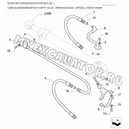 Гидросистема/BOOM/ARM WITHOUT SAFETY VALVE - VERSION (04-05-06) - OPTIONAL CODE 461134038 New Holland E215