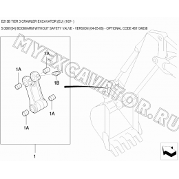 Гидросистема/BOOM/ARM WITHOUT SAFETY VALVE - VERSION (04-05-06) - OPTIONAL CODE 461134038 New Holland E215