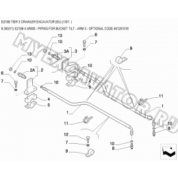 Гидросистема/E215B 4 ARMS - PIPING FOR BUCKET TILT - ARM 3 - OPTIONAL CODE 461251018 New Holland E215