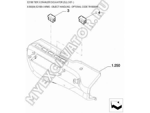 Гидросистема/E215B 4 ARMS - OBJECT HANDLING - OPTIONAL CODE 781583648 New Holland E215