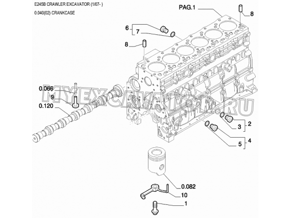 Блок цилиндров/CRANKCASE New Holland E245B