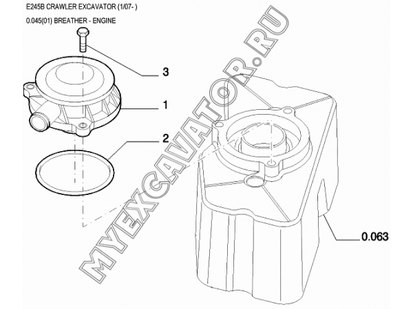 Сапун/BREATHER - ENGINE New Holland E245B