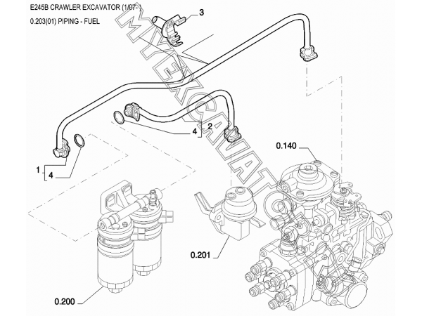 Топливные трубопроводы/PIPING - FUEL New Holland E245B