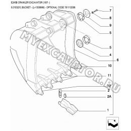 Ковш/BUCKET - (L=1300MM) - OPTIONAL CODE 781112008 New Holland E245B