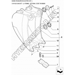 Ковш/BUCKET - (L=750MM) - OPTIONAL CODE 781099008 New Holland E245B