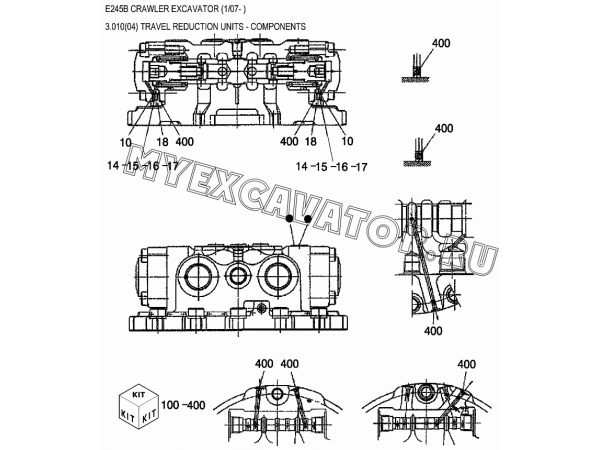 Привод хода/TRAVEL REDUCTION UNITS - COMPONENTS New Holland E245B