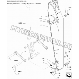 Рукоять/DIPPER STICK (L=2.08M) - OPTIONAL CODE 781491058 New Holland E245B