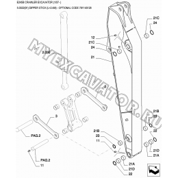Рукоять/DIPPER STICK (L=2.4M) - OPTIONAL CODE 781145128 New Holland E245B