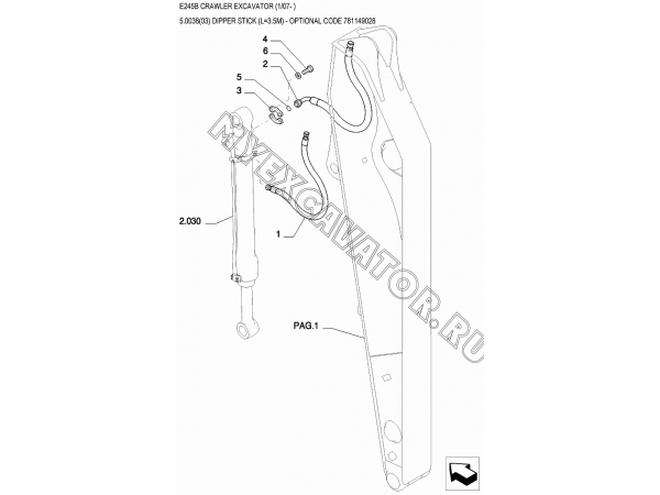 Рукоять/DIPPER STICK (L=3.5M) - OPTIONAL CODE 781149028 New Holland E245B Рукоять/DIPPER STICK (L=3.5M) - OPTIONAL CODE 781149028 New Holland E245B
