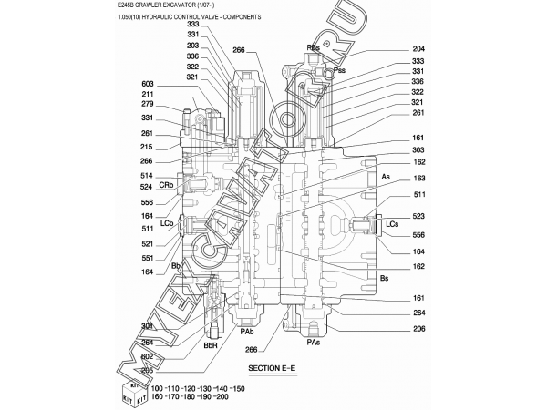 Гидрораспределитель/HYDRAULIC CONTROL VALVE - COMPONENTS New Holland E245B