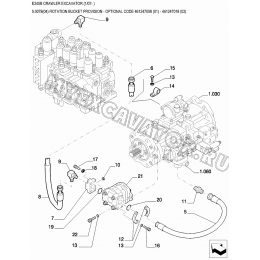 Гидросистема/ROTATION BUCKET PROVISION - OPTIONAL CODE 461247008 (01) - 461247018 (02) New Holland E245B