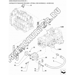 Гидросистема/ROTATION BUCKET PROVISION - OPTIONAL CODE 461250008 (01) - 461250018 (02) New Holland E245B