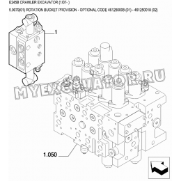 Гидросистема/ROTATION BUCKET PROVISION - OPTIONAL CODE 461250008 (01) - 461250018 (02) New Holland E245B