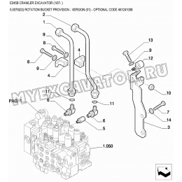 Гидросистема/ROTATION BUCKET PROVISION - VERSION (01) - OPTIONAL CODE 461241008 New Holland E245B