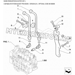 Гидросистема/ROTATION BUCKET PROVISION - VERSION (01) - OPTIONAL CODE 461250008 New Holland E245B