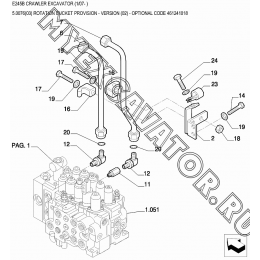 Гидросистема/ROTATION BUCKET PROVISION - VERSION (02) - OPTIONAL CODE 461241018 New Holland E245B