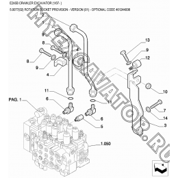 Гидросистема/ROTATION BUCKET PROVISION - VERSION (01) - OPTIONAL CODE 461244008 New Holland E245B